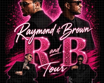 Raymond and Brown R&B Tour 2026 PNG-bundel fanartontwerp (digitale download)