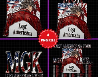 Maschinengewehr Kelly PNG: Lost American Tour 2026, Tickets zu meinem Untergang, 5 Jahre Jubiläum, Rock Rap, MGK, Baker (Digitaler Download)