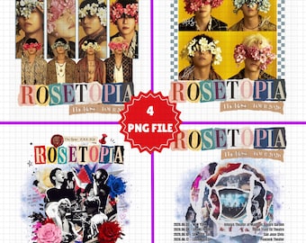 Rosetopia The Rose Tour 2026 PNG-Datei | Kpop Konzert Digital Download Grafik für Sublimation & Merch