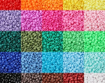 Handmade Pony Beads Kit Acrylic Large Hole Beads for Jewelry Making DIY Bracelets Necklaces Hair Beads Colorful Craft Supplies