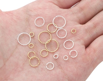 Handmade Gold & Silver Jump Rings, Brass Open Jump Rings for Jewelry Making, DIY Earring Necklace Bracelet Connectors, 20PCS