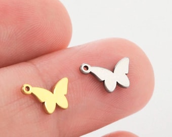 Handmade Stainless Steel Tree of Life Charms Set, Moon Cross Butterfly Snake Pendants, DIY Jewelry Making, Bracelet Earrings