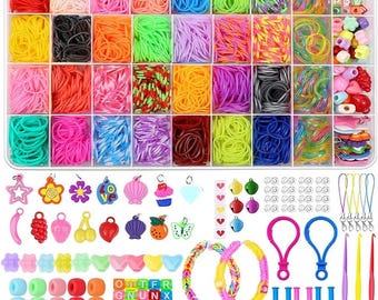 Handmade Luminous Rubber Band Bracelet Making Kit, 2600PCS DIY Jewelry Craft Set, Glow Bracelet Kit for Kids Creative Gift