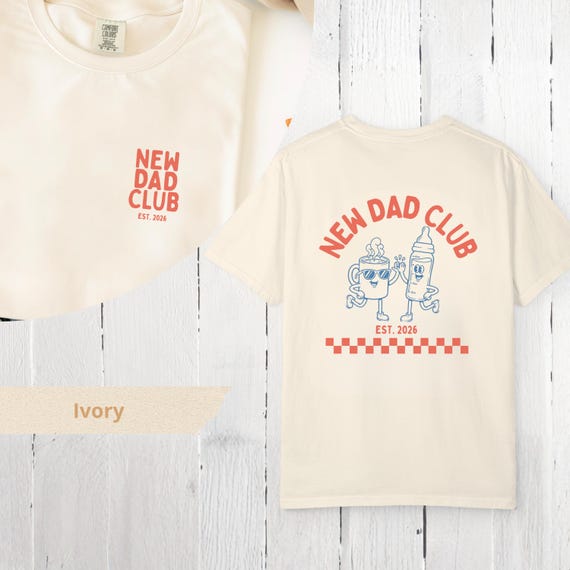 New Dad Club Shirt Est 2026, First Fathers Day Gift, Retro First Time Dad Shirt, Cool Dad Club, Funny New Dad Gift, Groovy Vintage Dad Tee