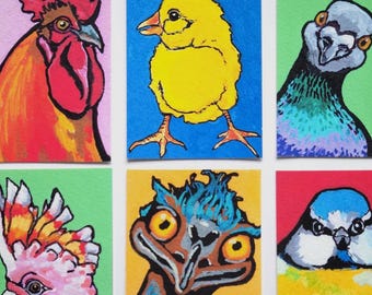 ACEO Bird Print – Mini Art Print – Collectible 2.5x3.5 Illustration – Choose Your Design – Limited Drop