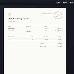 Invoice generator - offline app for small businesses - html based product with printable pdf generator