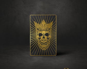 Benutzerdefinierte Luxusmetallkarte "Skull King" Von Kunststoff zu Metall - 2026 Neuheit Design-Handmade