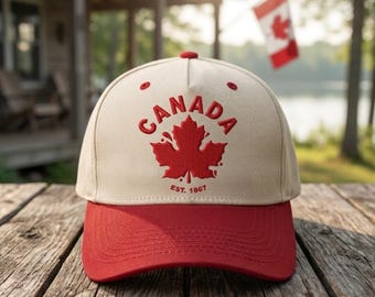 Embroidered Canada Est 1867 Hat, Maple Leaf Dad Cap, Canadian Gift