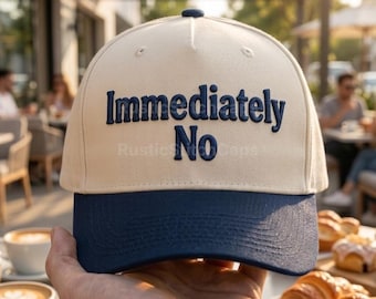 Embroidered Immediately No Hat, Funny Cap, Sassy Dad Hat, Sarcastic Quote Gift