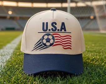 Embroidered USA Soccer Hat, American Football Cap, US Soccer Gift, Patriotic Hat