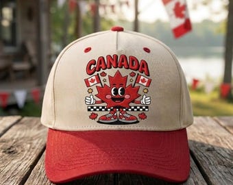 Embroidered Cartoon Maple Leaf Hat, Cute Canadian Pride Dad Cap