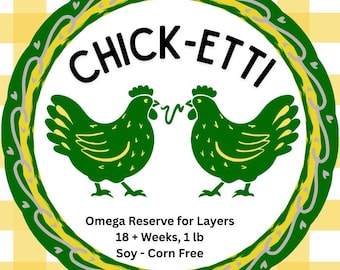 Chick-Etti Handcrafted Enrichment Pasta for Backyard Chickens – Garden Blend or Omega Reserve (Corn & Soy Free)