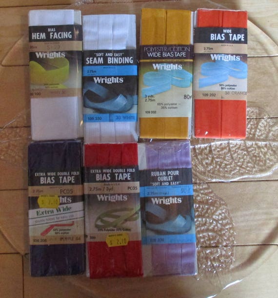 Sewing Supplies Wrights 19 Packages Jumbo Rick Rack Hem Facing Bias