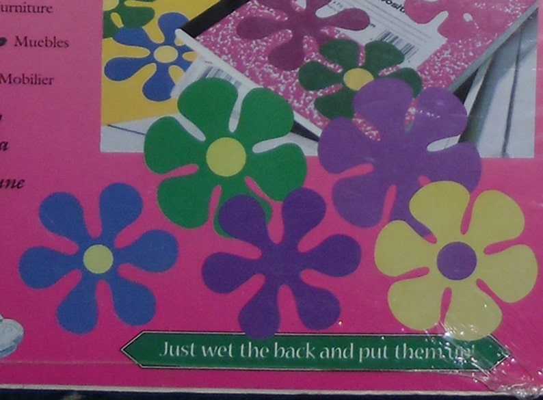 Wallies Wallpaper Cutouts / 25 Retro Flower Wallies 12110 / Etsy Canada