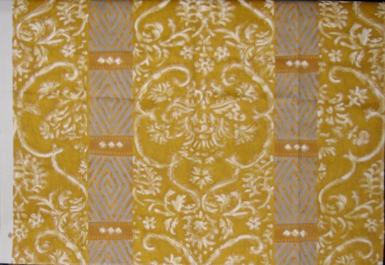 Arte Design Palmyra in Gold White and Grey Designer Fabric Discontinued Sample