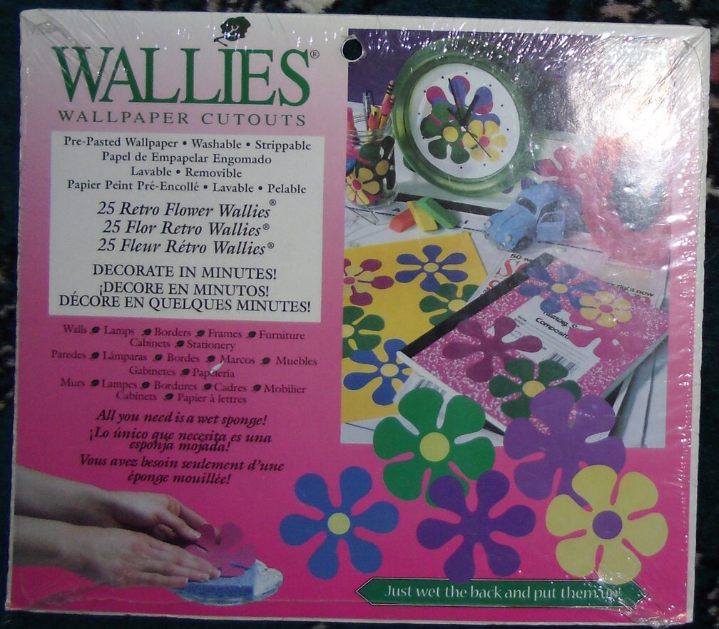 Wallies Wallpaper Cutouts / 25 Retro Flower Wallies 12110 / Etsy Canada
