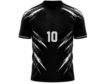 Custom Football Jersey | Personalized Name & Number | Black Sports Shirt | Team Uniform