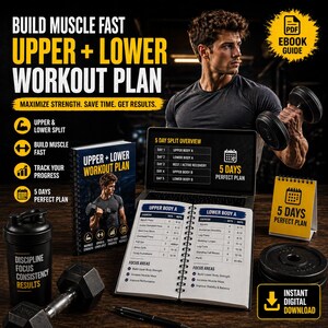 Szybko buduj mięśnie – plan treningu rozdzielonego na górną i dolną część ciała (PDF)
