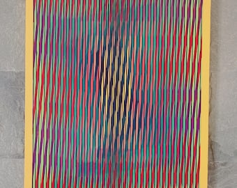 Structural Collapse Optical Illusion Painting – Geometric Abstract Acrylic Wall Decor