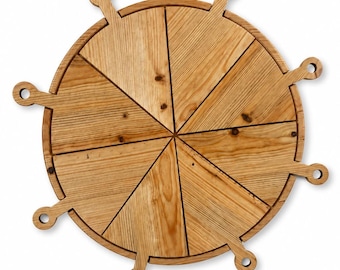 Wooden Pizza Serving Board with 8 Slice Servers, Personalized Engraved Pizza Lover Gift
