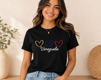 Camiseta Corazón de Venezuela / Camiseta gráfica con los colores de la bandera del orgullo venezolano