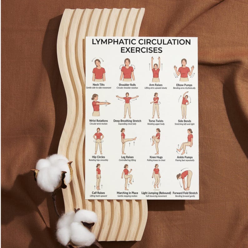 Lymphatic Exercise Chart | Hand Self Massage and Breathing Exercises ...