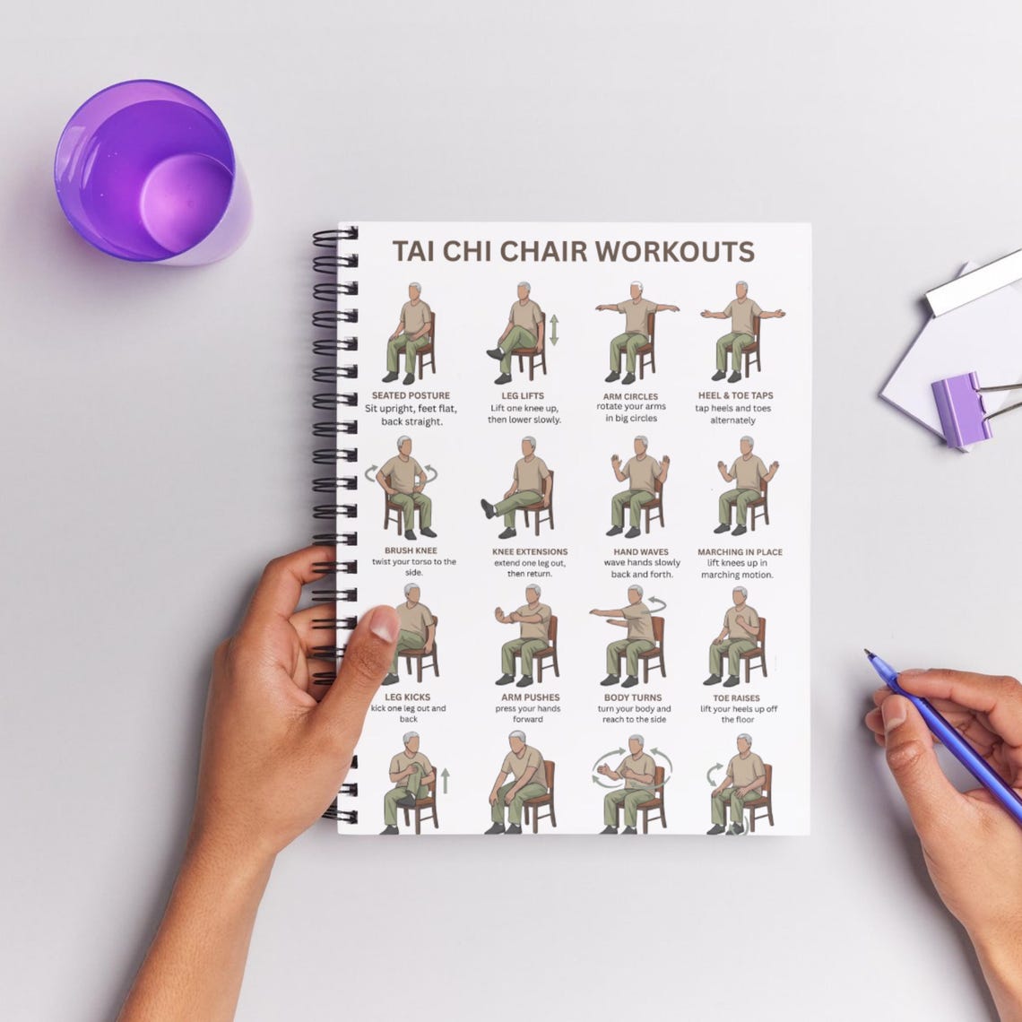 Printable Tai Chi Chair Workouts Tai Chi Chair Exercise Chart
