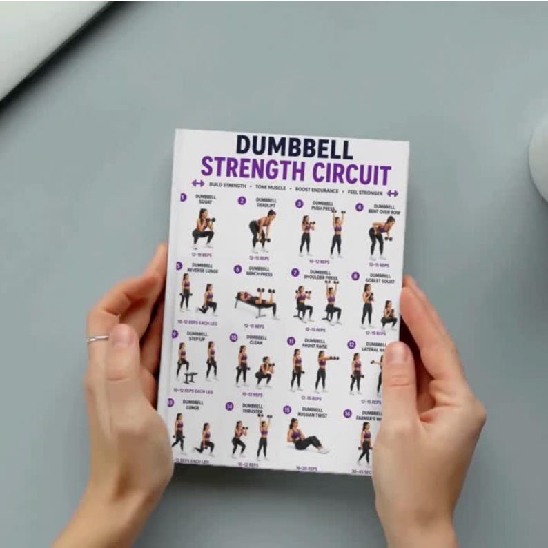 Workout Routine Chart.pdf Dumbbell Strength Circuit Workout, Full Body Dumbbell Training Plan ...
