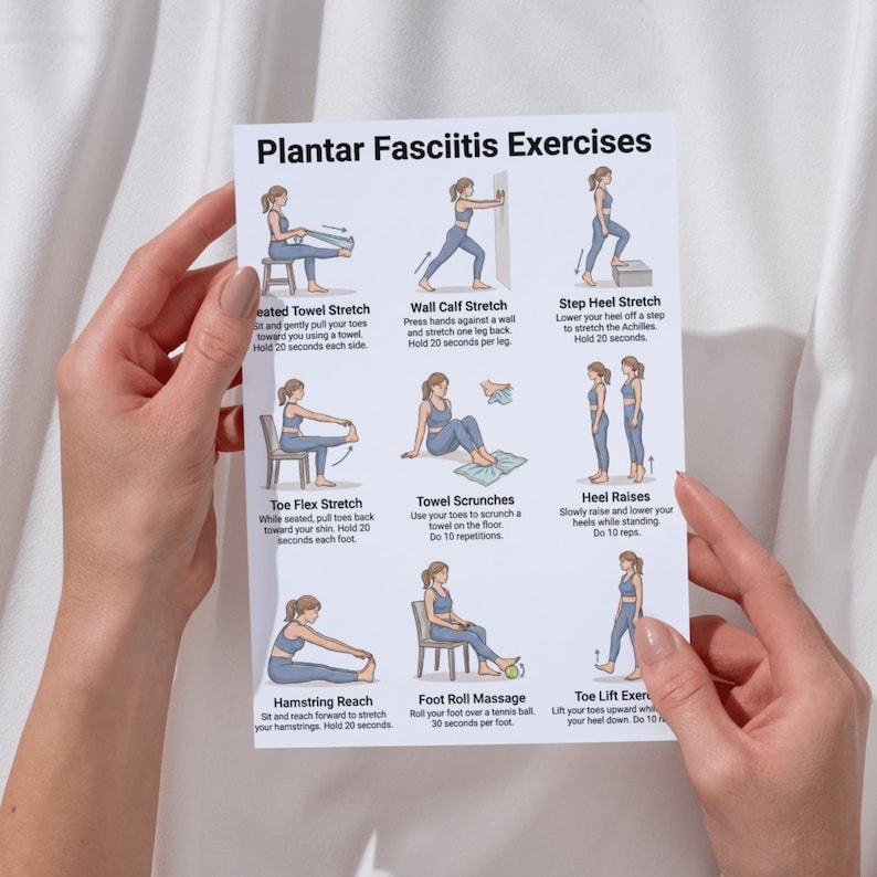 Plantar Fasciitis Exercises | Printable Foot and Heel Stretching ...
