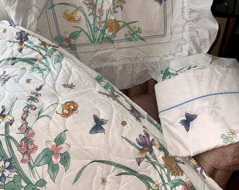 Vintage JCPenney Operation Wildflower 5-Pc Bedding Set - 78"x94" Comforter Twin