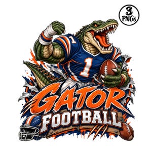 Gator Football PNG, Gator Mascot Design, FTeam Gators PNG, School Spirit Script Design, Game Day Gators Shirt PNG, Mascot Digital Download