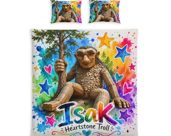 Vintage Treasure Troll Sheets Set- Rare Twin Flat, Fitted Bottom