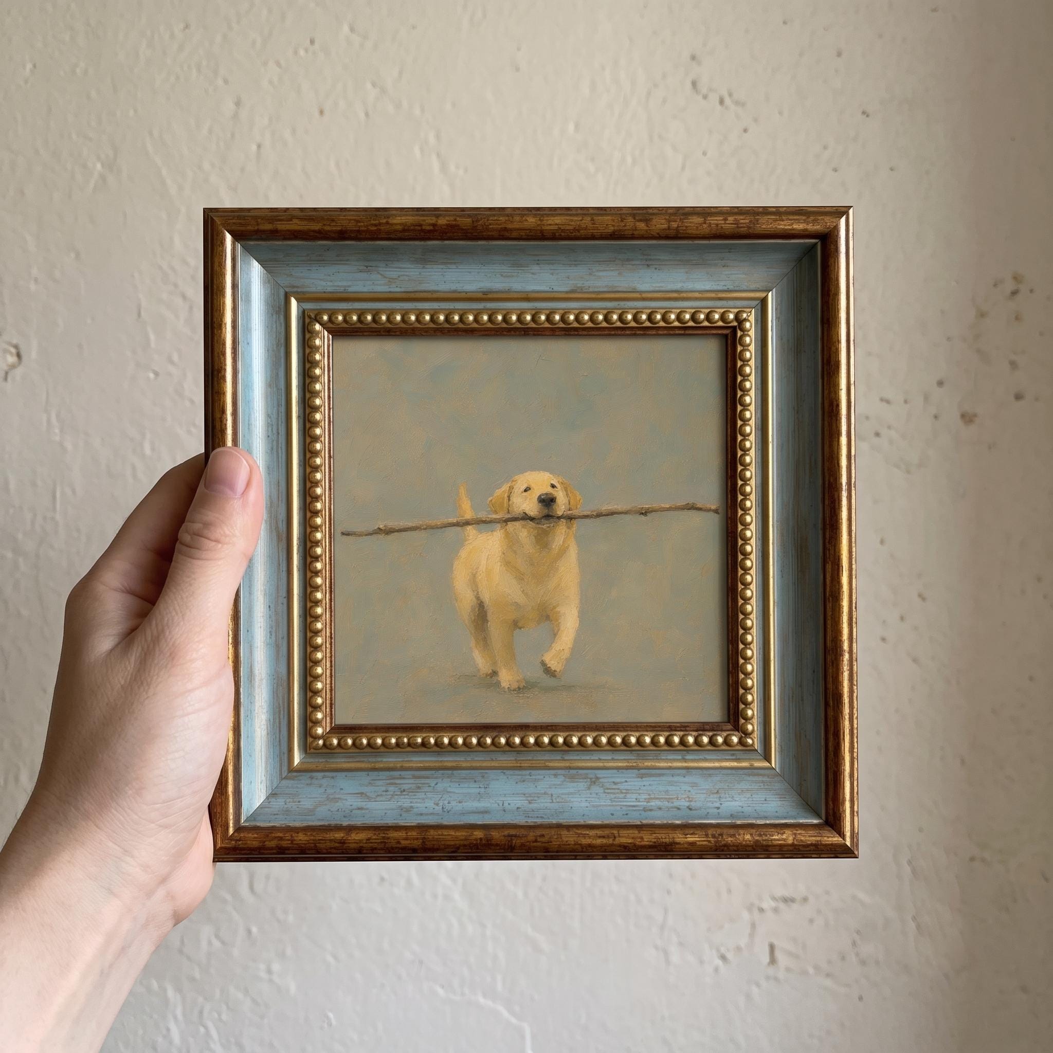 額入りの犬のアート - Etsy 日本