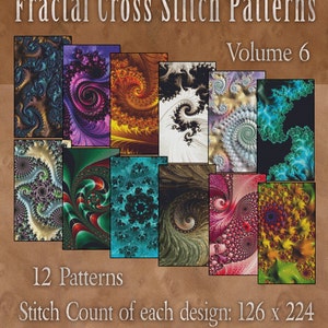 Counted Cross Stitch Designs - Fractal Cross Stitch Patterns Volume 6 - Twelve Beautiful Charts - Instant Download PdF - StitchX Best Seller