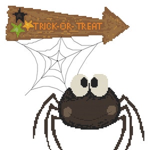 Cross Stitch Pattern Spilly Spider No. 3 Halloween Bugs Instant Download PdF Updated Two Versions Included - Black/White AND Color Symbols