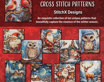 Winter Wonders Cross Stitch Pattern Collection PDF Instant Download - TEN PATTERNS