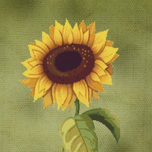 Single Sunflower Cross Stitch Pattern Instant Download pdf Modern Design Stunning Floral Design 26