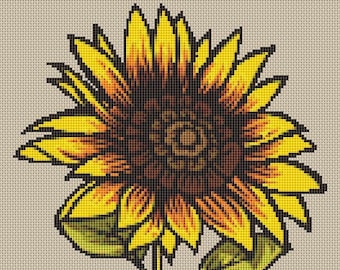 Cross Stitch Pattern Sunflower Instant Download PdF