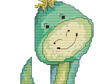 Cross Stitch Pattern Baby Dinosaur Instant Download PDF