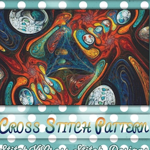 Fractal Cross Stitch Pattern Colors Shadows Instant Download pdf Cross Stitch Design