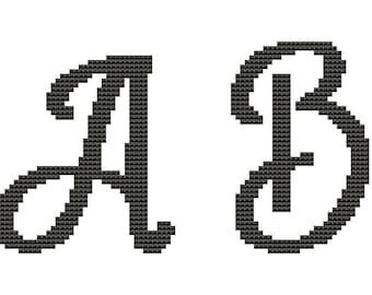SALE Save 40% Reg. 4.95 Cross Stitch Pattern Full Set of Uppercase Letters Alphabet Instant Download PdF