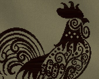 Rooster Cross Stitch Pattern Cross Stitch Design pdf Instant Download Modern Design Chicken Bird Pattern