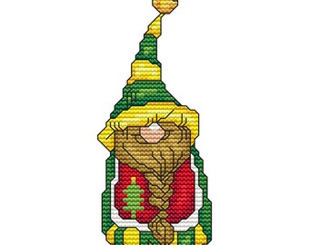 Holiday Gnome 4 Cross Stitch Pattern Fun Modern Design for Etsy Chillin bobbie gnomies counted