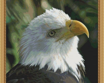 Cross Stitch Pattern Bald Eagle Beautiful Design Instant Download PdF American Bird Art Cross Stit