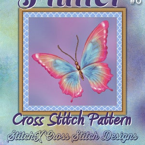 Cross Stitch Pattern Flutter No. 6 Butterfly Design Instant Download PdF Modern Design Bugs Butterflies Animal