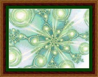 Fractal Cross Stitch Pattern MistleGlow Patterns Instant Download pdf Cross Stitch Design by StitchX Cross Stitch