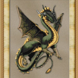 Cross Stitch Pattern Friendly Dragon Fantasy Design Instant Download PdF