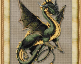 Cross Stitch Pattern Friendly Dragon Fantasy Design Instant Download PdF