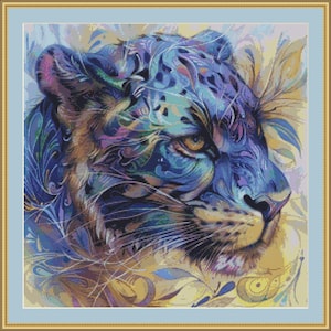 Exotic Panther 3 Cross Stitch Pattern PDF Download | Wild Animal Design | Animal XStitch | Cat Cross Stitch | Panther Embroidery | StitchX D