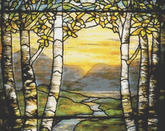 Cross Stitch Pattern Stained Glass Valley Exquisite Art Instant Download PdF